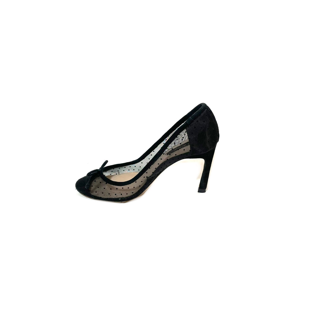 ZARA Black Net Peep-toe Heels | Pre Loved |