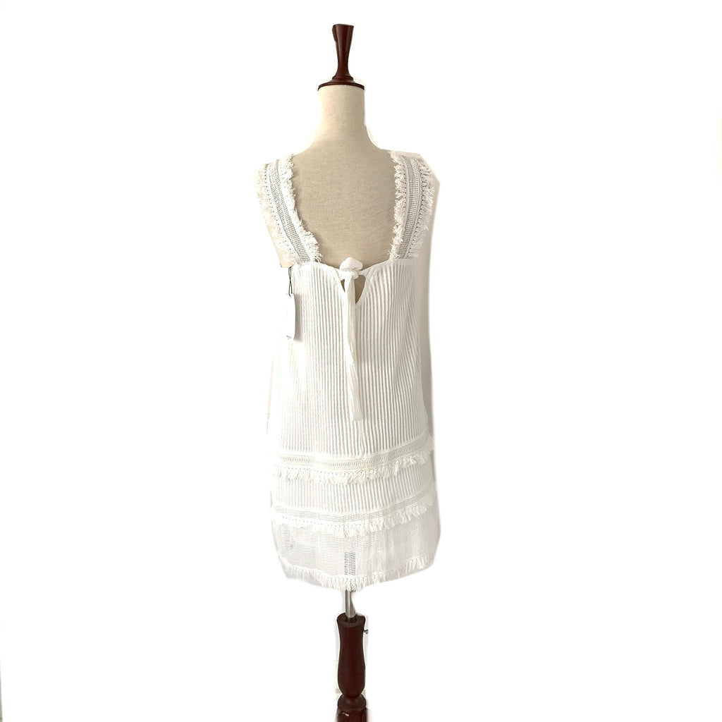 Mango White Ribbed Sleeveless Dress | Brand New |