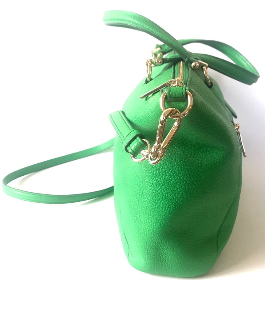 Coach Pebbled Leather Green Tote Bag | Like New | - Secret Stash