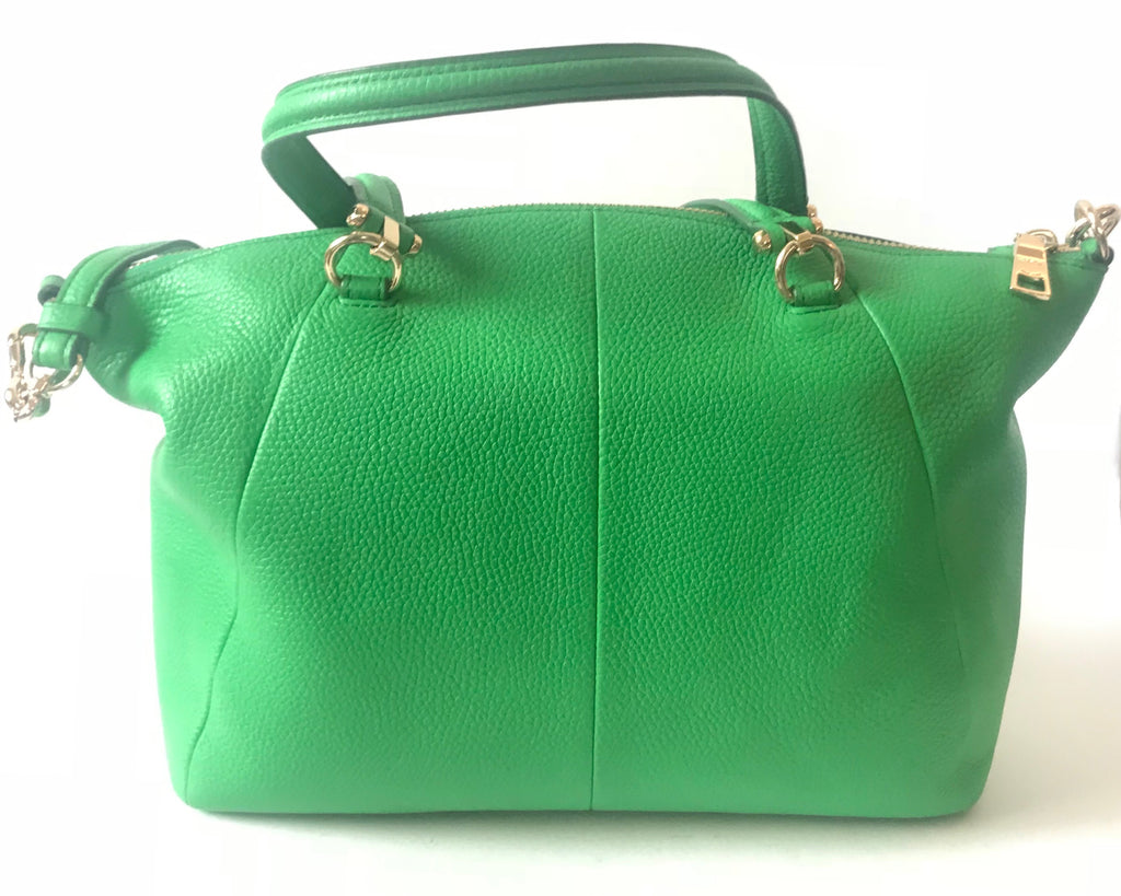 Coach Pebbled Leather Green Tote Bag | Like New | - Secret Stash