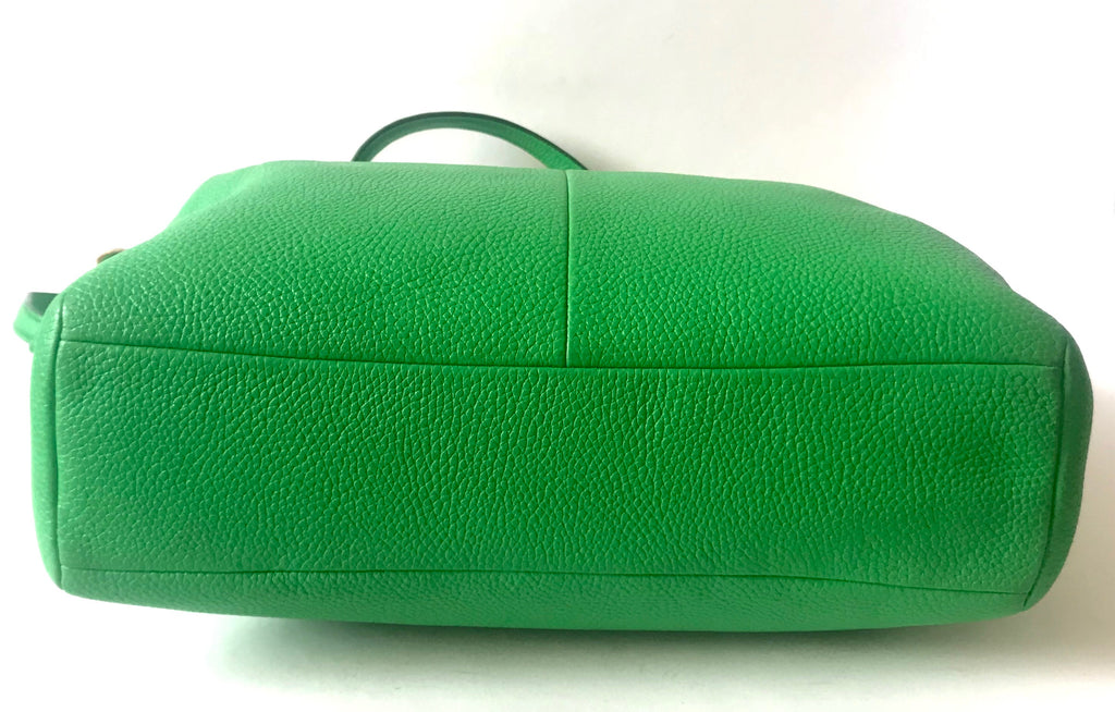 Coach Pebbled Leather Green Tote Bag | Like New | - Secret Stash