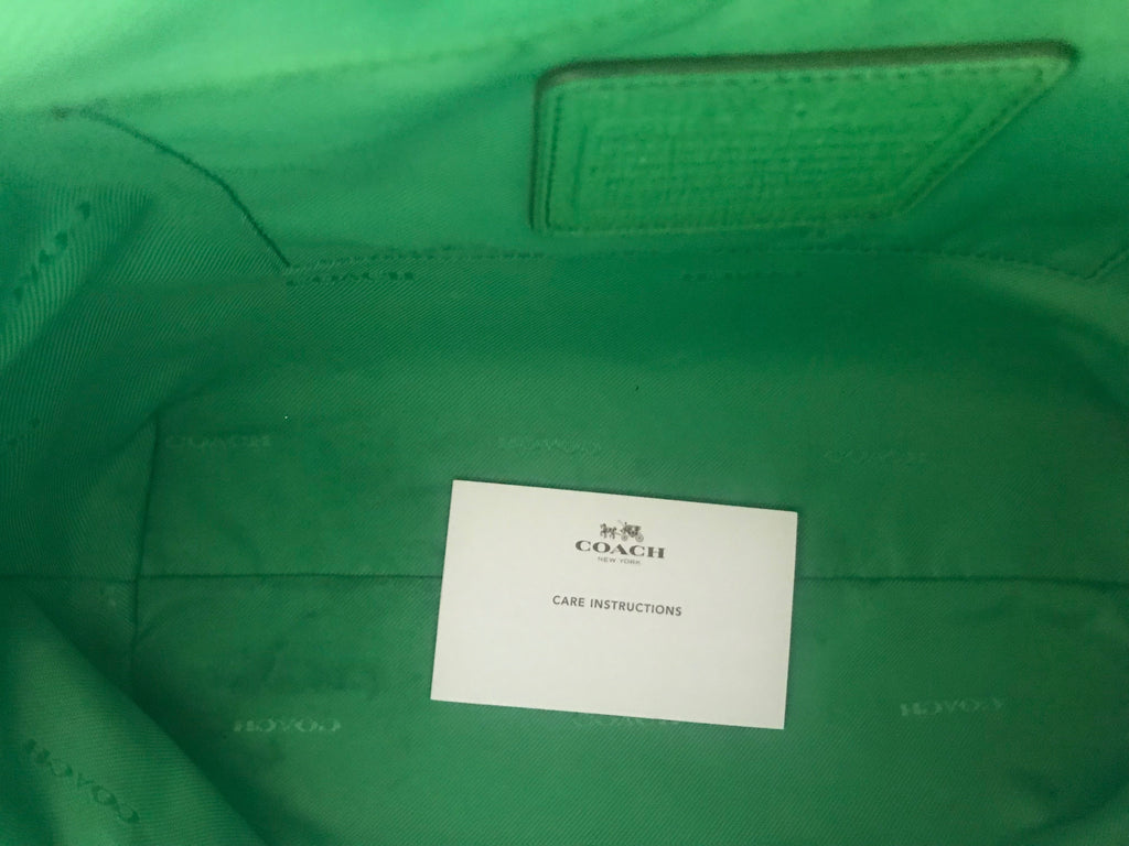 Coach Pebbled Leather Green Tote Bag | Like New | - Secret Stash