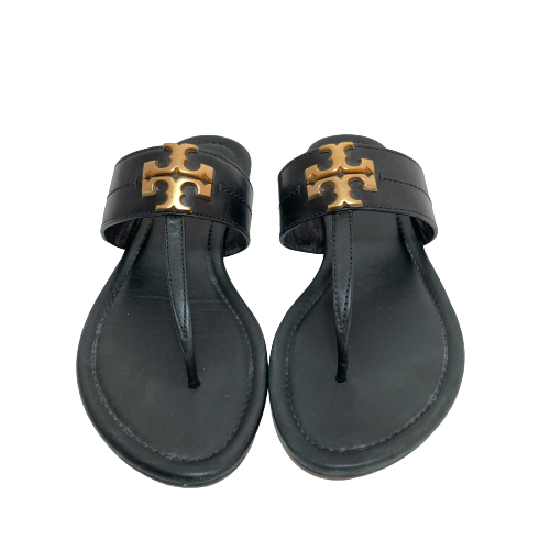 Tory Burch Black Leather 'Everly' Thong Sandals | Gently Used |