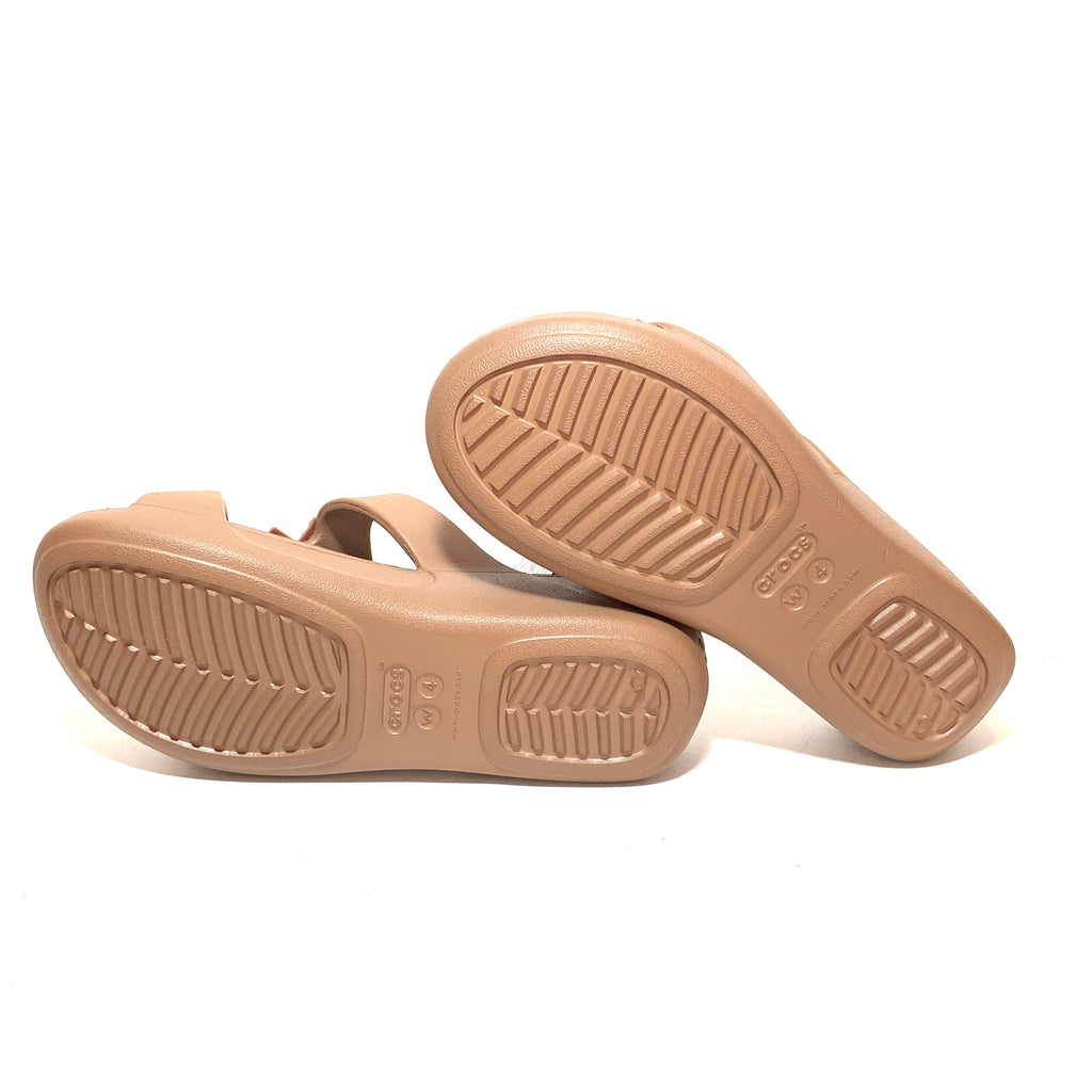 CROCS Monterey Taupe Rhinestone Open-Toe Sandals | Brand New |