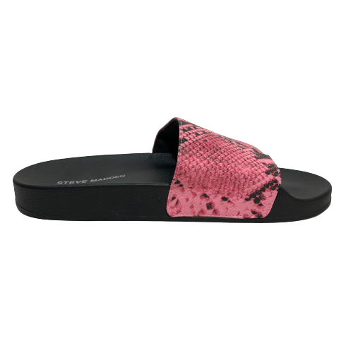 Steve Madden Pink Snakeskin Print Slides Brand New Secret Stash
