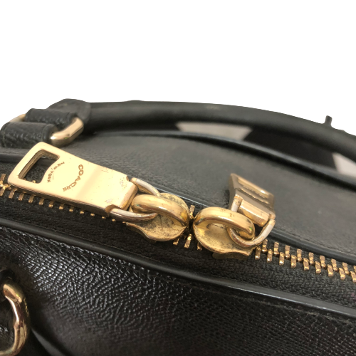 Coach Black Leather Dome Satchel | Pre Loved |