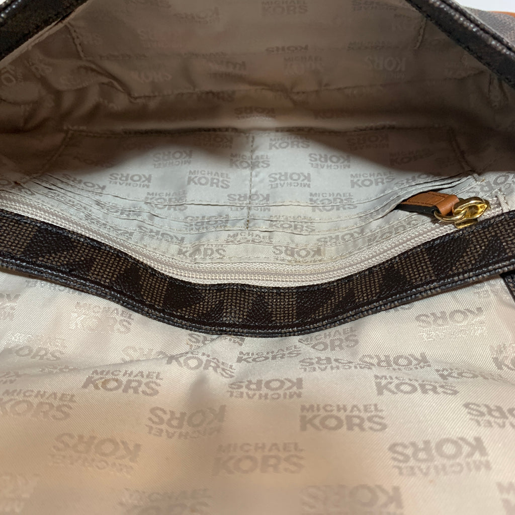 Michael Kors Brown Monogram Small Hamilton Flap Shoulder Bag | Gently Used |