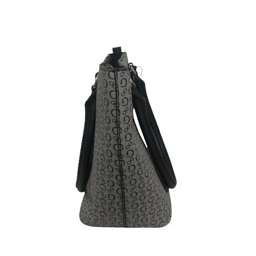 Guess Black and Grey Monogram Shoulder Bag | Brand New |