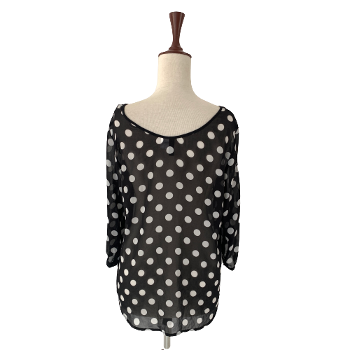 H&M Black & White Polka Dot Top | Gently Used |