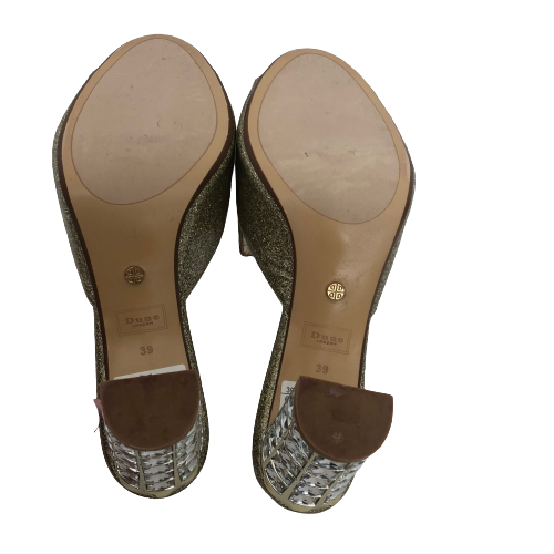 DUNE 'Mauriti' Gold Rhinestone Heels | Pre Loved |