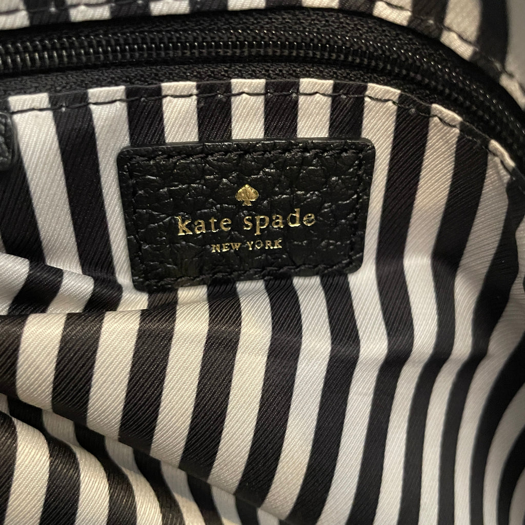 Kate Spade Black Pebbled Leather Foldover Crossbody Bag | Pre Loved |