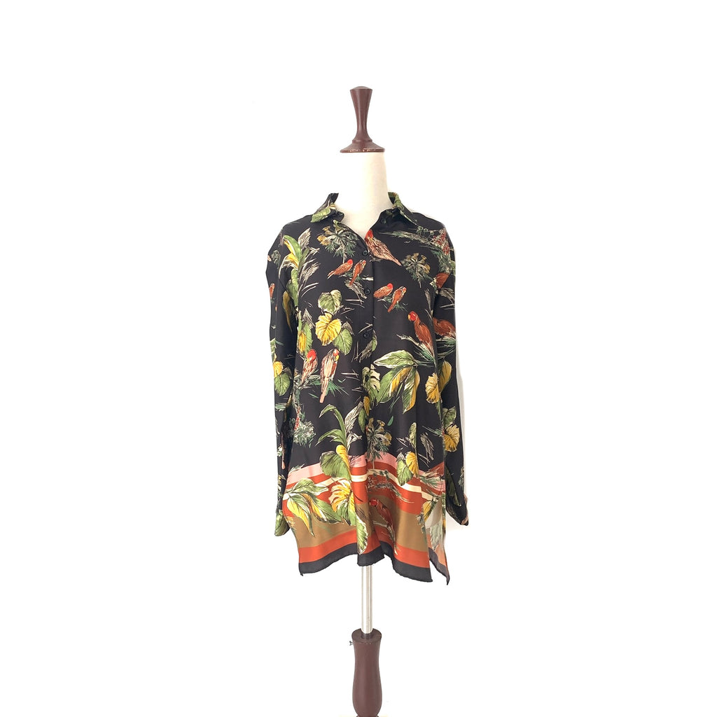 ZARA Black Parrot Print Shirt | Gently Used |