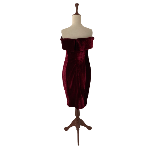 Coast Maroon Velvet Cocktail Dress | Gently Used |