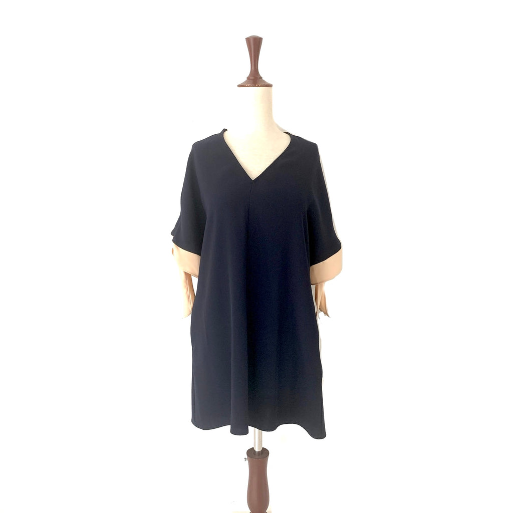 ZARA Blue Long Top with Peach Cuffs | Gently Used |