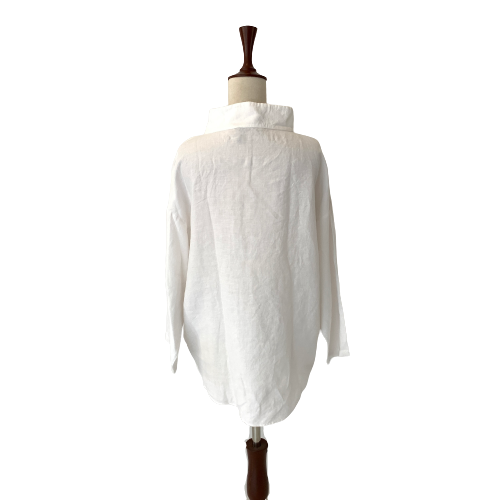 ZARA White Top with Large Brown Buttons | Gently Used |