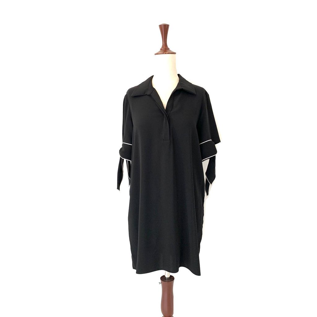 ZARA Black Long Top With Knot Sleeves | Gently Used |