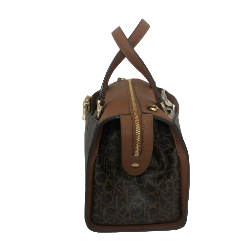 Calvin Klein Brown Monogram Satchel | Like New |