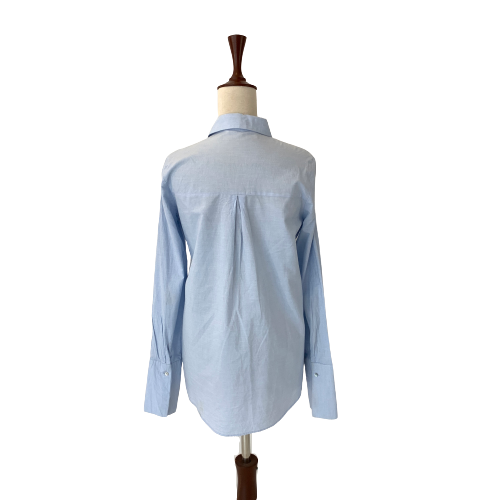 ZARA Light Blue Cotton Embroidered Shirt | Pre Loved |