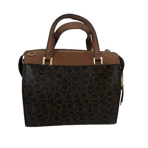 Calvin Klein Brown Monogram Satchel | Like New |