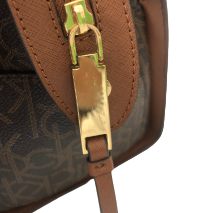 Calvin Klein Brown Monogram Satchel | Like New |