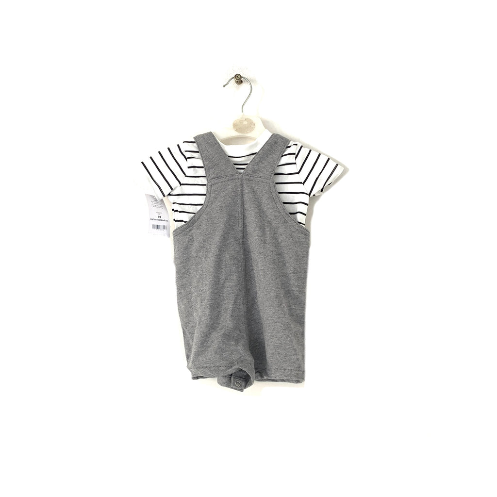 Carter's Grey Romper with White Stripe T-Shirt | Brand New |