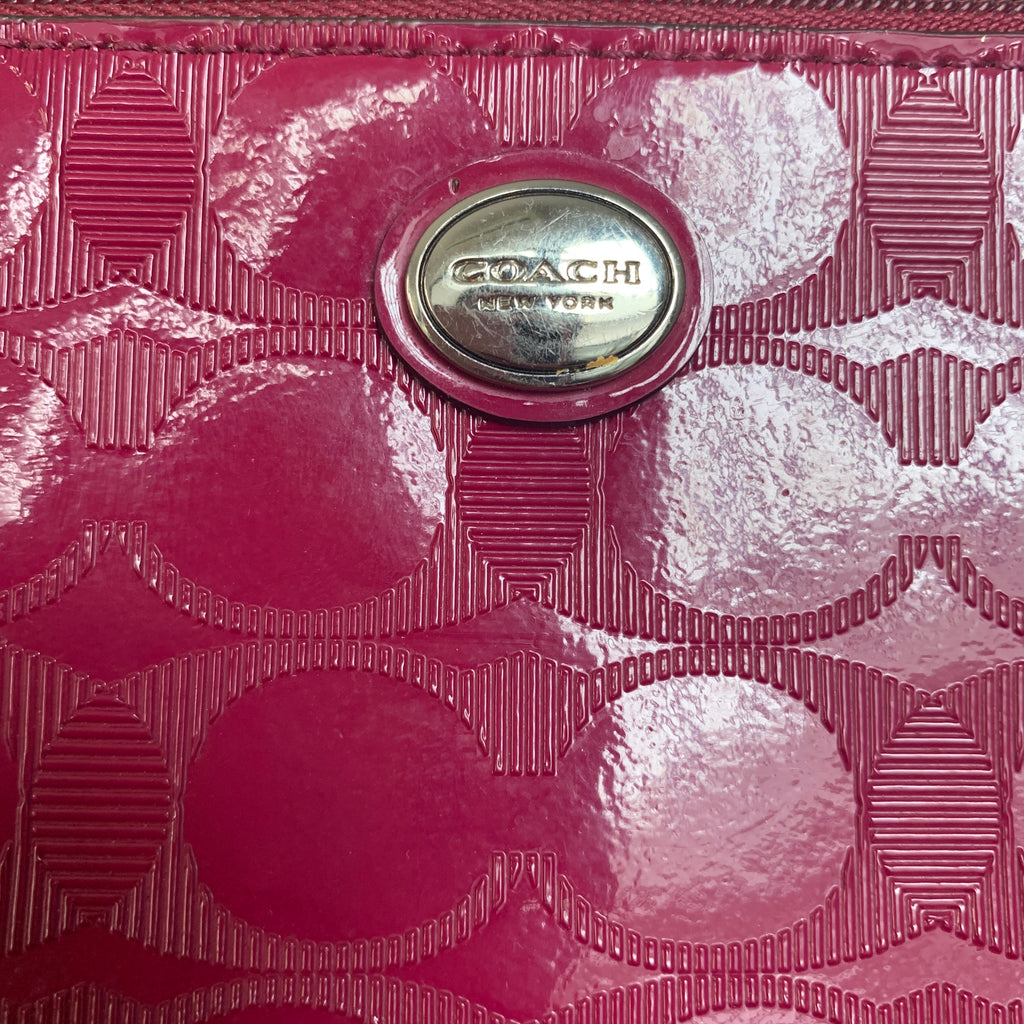Coach Purple Logo Print Mini Wristlet | Gently Used |