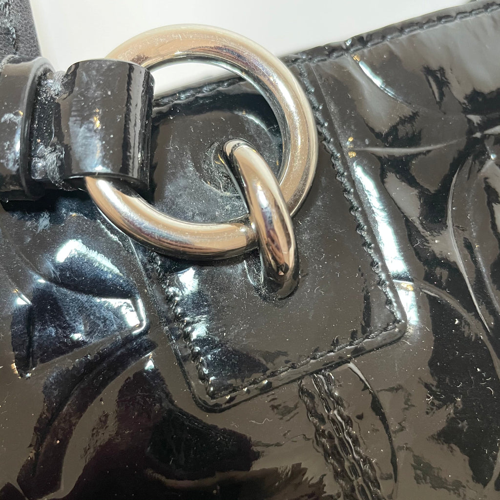 Coach Black Patent Leather Monogram Shoulder Bag | Pre Loved |