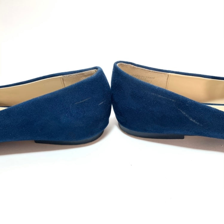 ZARA Blue Suede Laser-cut Loafers | Pre Loved |