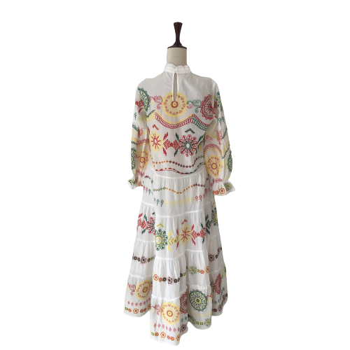 ZARA White Embroidered Maxi Dress | Gently Used