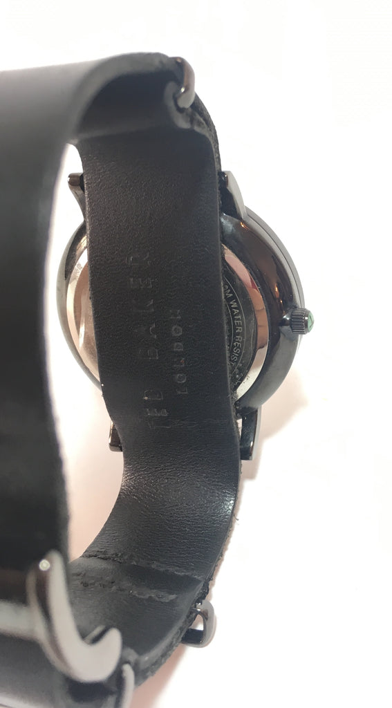 Ted Baker Unisex Black Leather Wrist Watch | Pre Loved |
