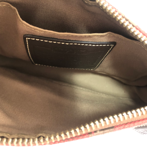Coach Brown and Red Monogram Mini Bag | Pre Loved |