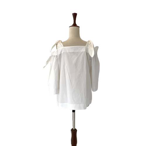 Banana Republic White Knot Off-Shoulder Top | Brand New |
