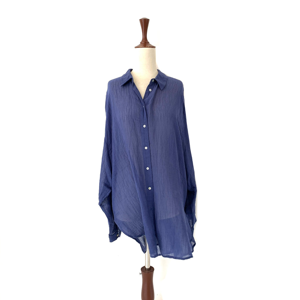 ZARA Blue Cotton Long Shirt | Brand New |