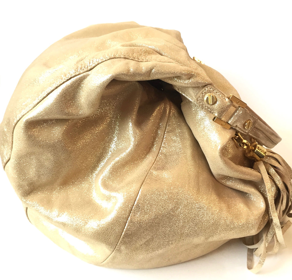 Tory Burch Gold Glitter Hobo Bag | Pre Loved |