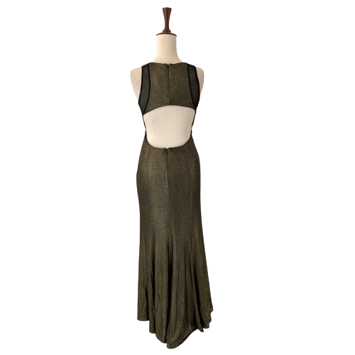 Hailey By Adrianna Papell Gold Shimmer & Net Dress | Like New |