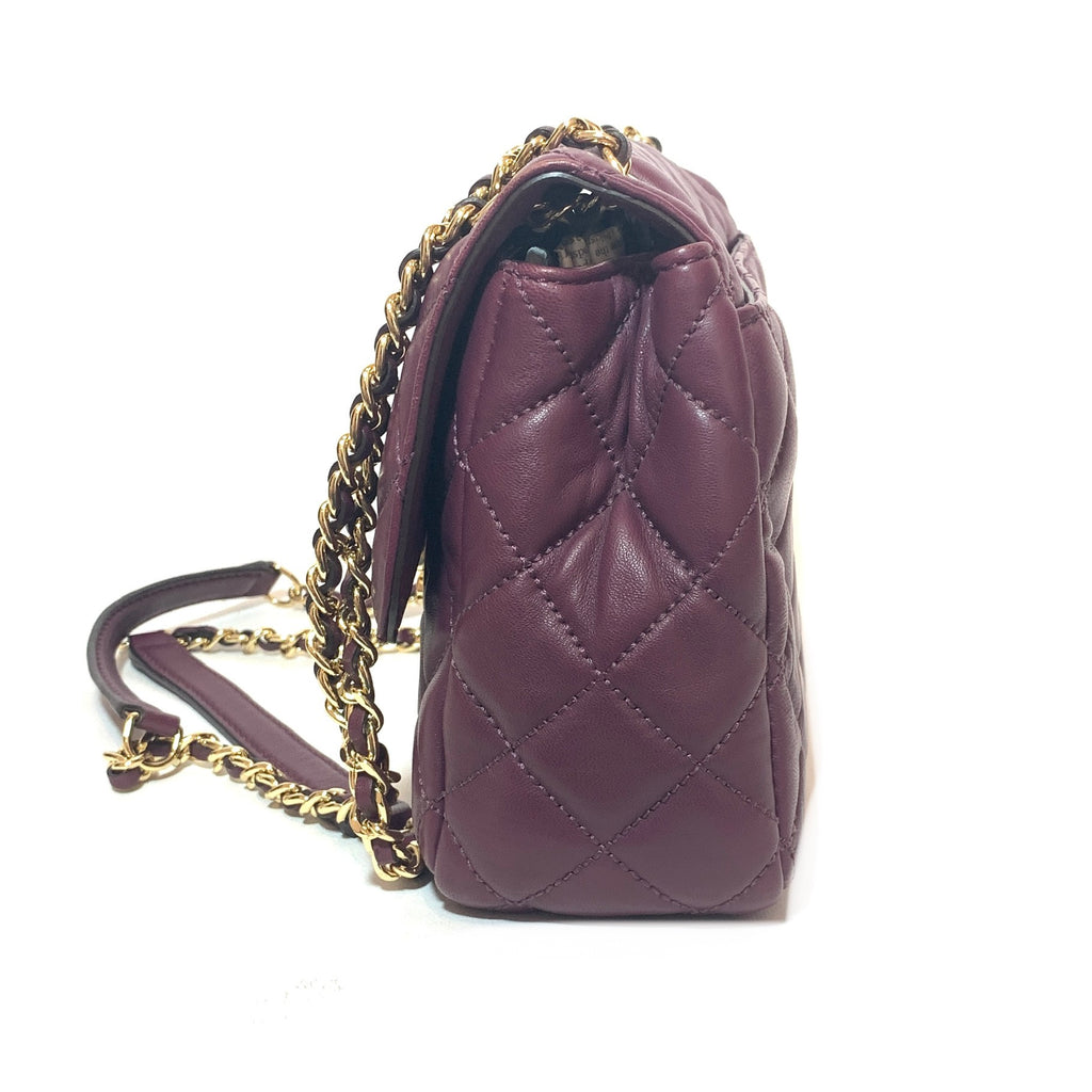 Michael Kors Maroon Quilted Leather Shoulder Bag | Gently Used |