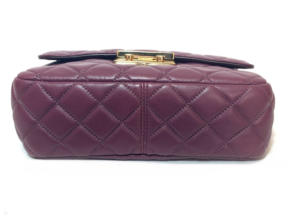 Michael Kors Maroon Quilted Leather Shoulder Bag | Gently Used |