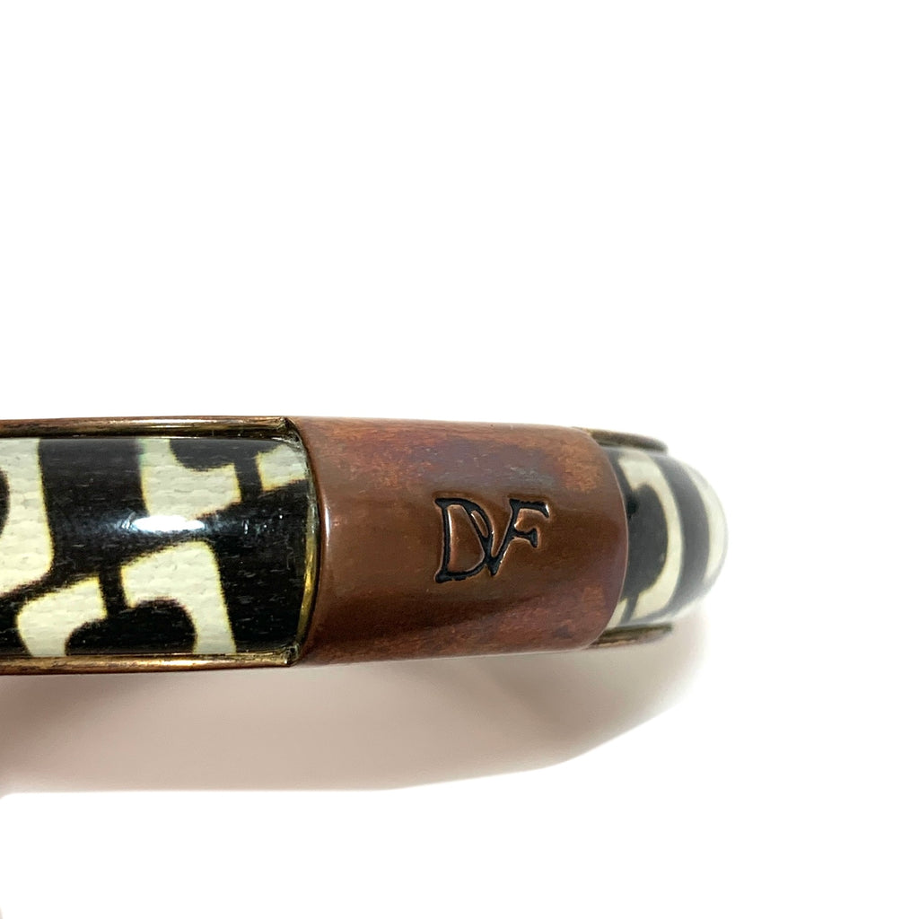 Diane Von Furstenberg Black & White Printed Bangle | Pre Loved |