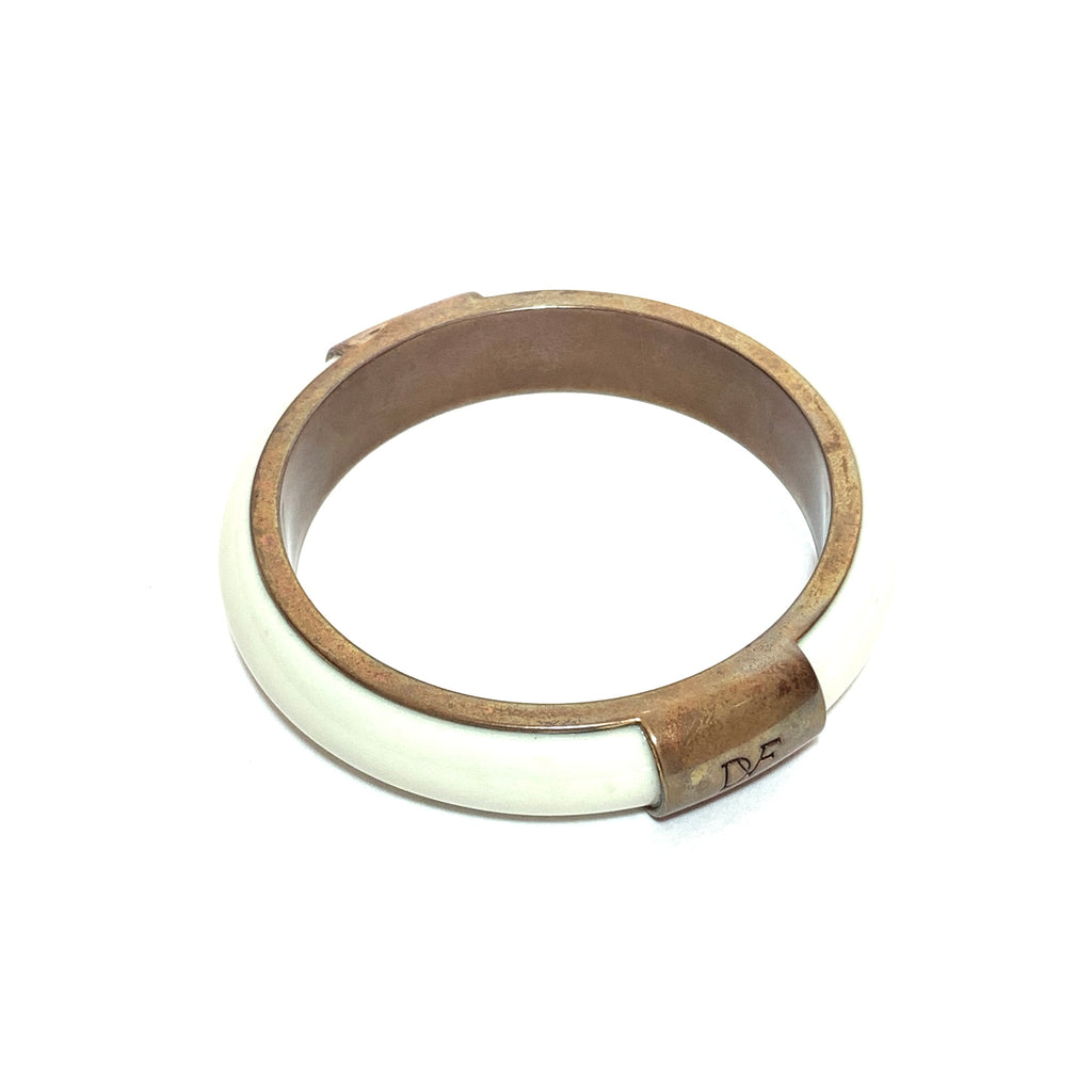 Diane Von Furstenberg White Bangle | Pre Loved |