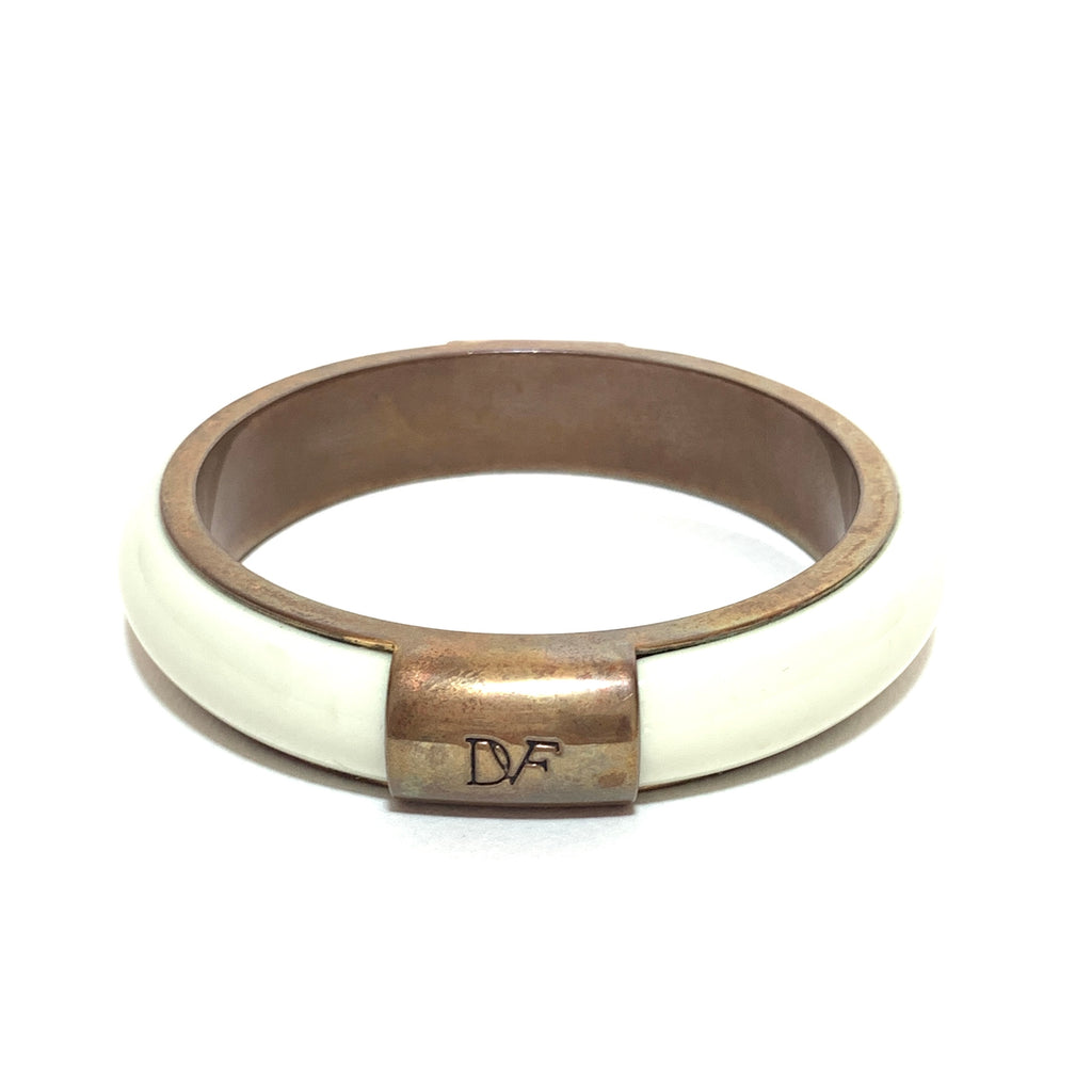 Diane Von Furstenberg White Bangle | Pre Loved |