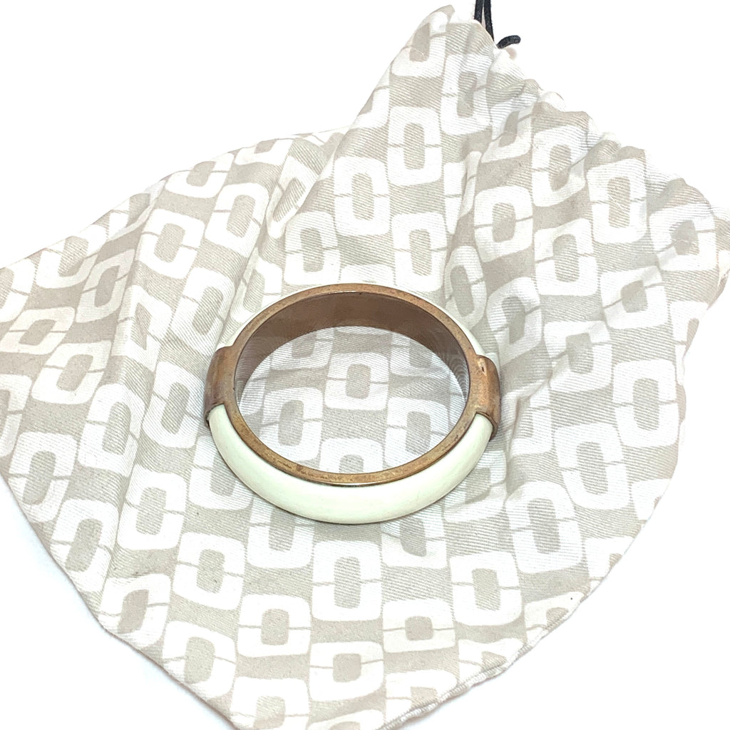 Diane Von Furstenberg White Bangle | Pre Loved |