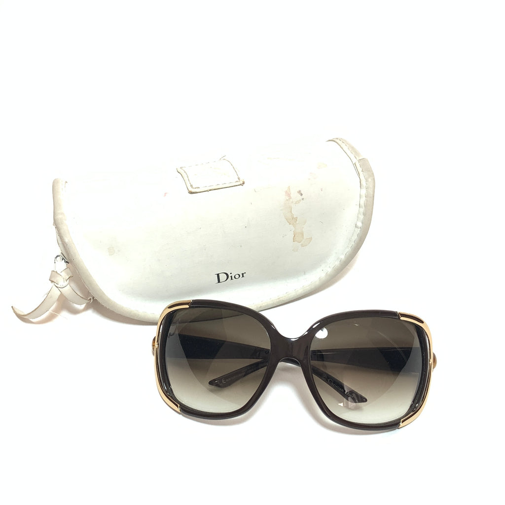 DIOR 'Copacabana' Brown & Gold Sunglasses | Gently Used |