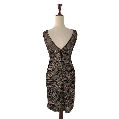 Calvin Klein Taupe & Black Sequins Sheath Dress | Brand New |