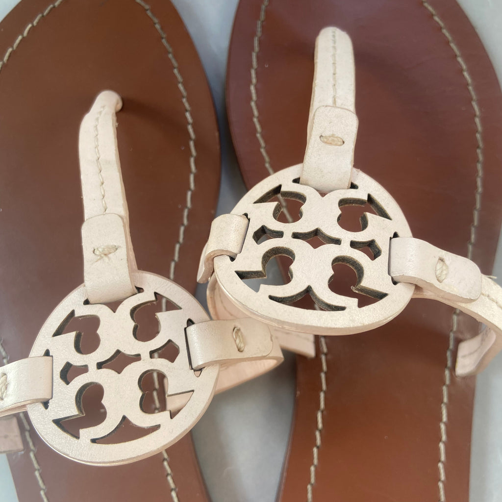 Tory Burch Light Pink Mini Miller Leather Sandals | Gently Used |