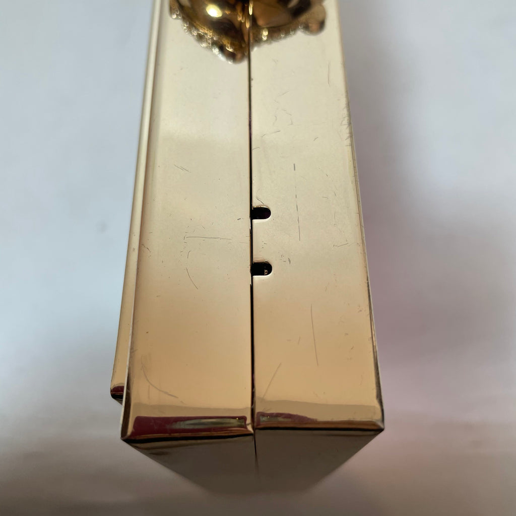 ALDO Gold Rhinestones Box Clutch | Pre Loved |