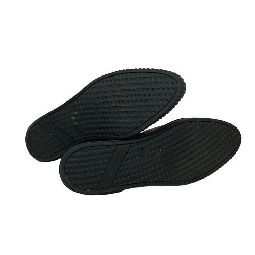 GEOX Black Leather Croc-print Mocassin Loafers