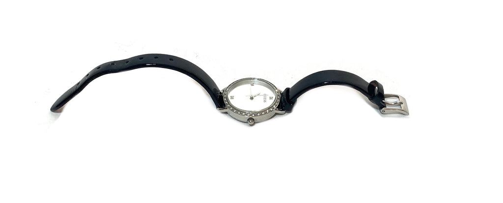 Guess Rhinestone Leather Wristwatch | Pre Loved |