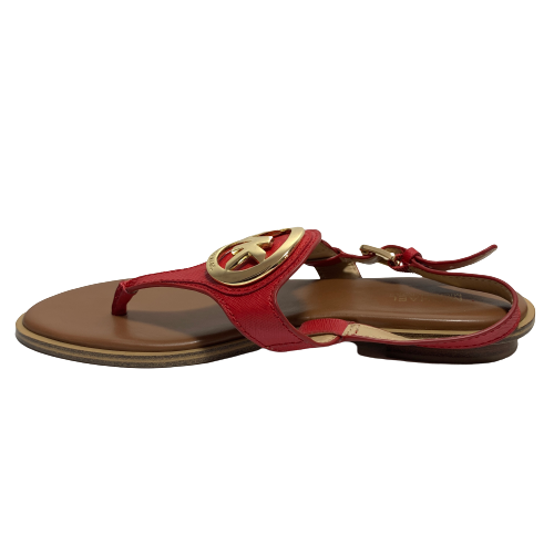 Michael Kors Red Leather Thong Sandals | Pre Loved  |