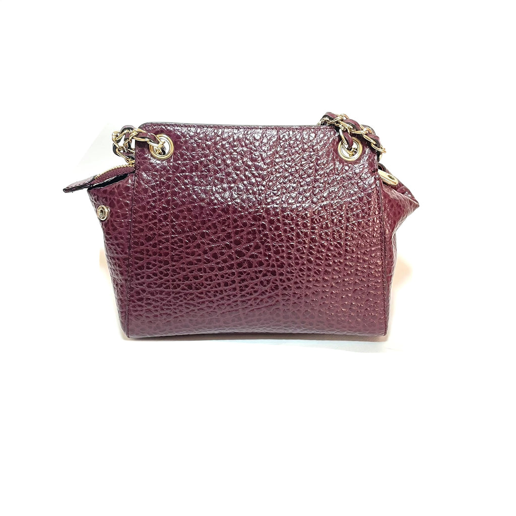 DKNY Oxblood Pebbled Leather Shoulder Bag | Brand New |