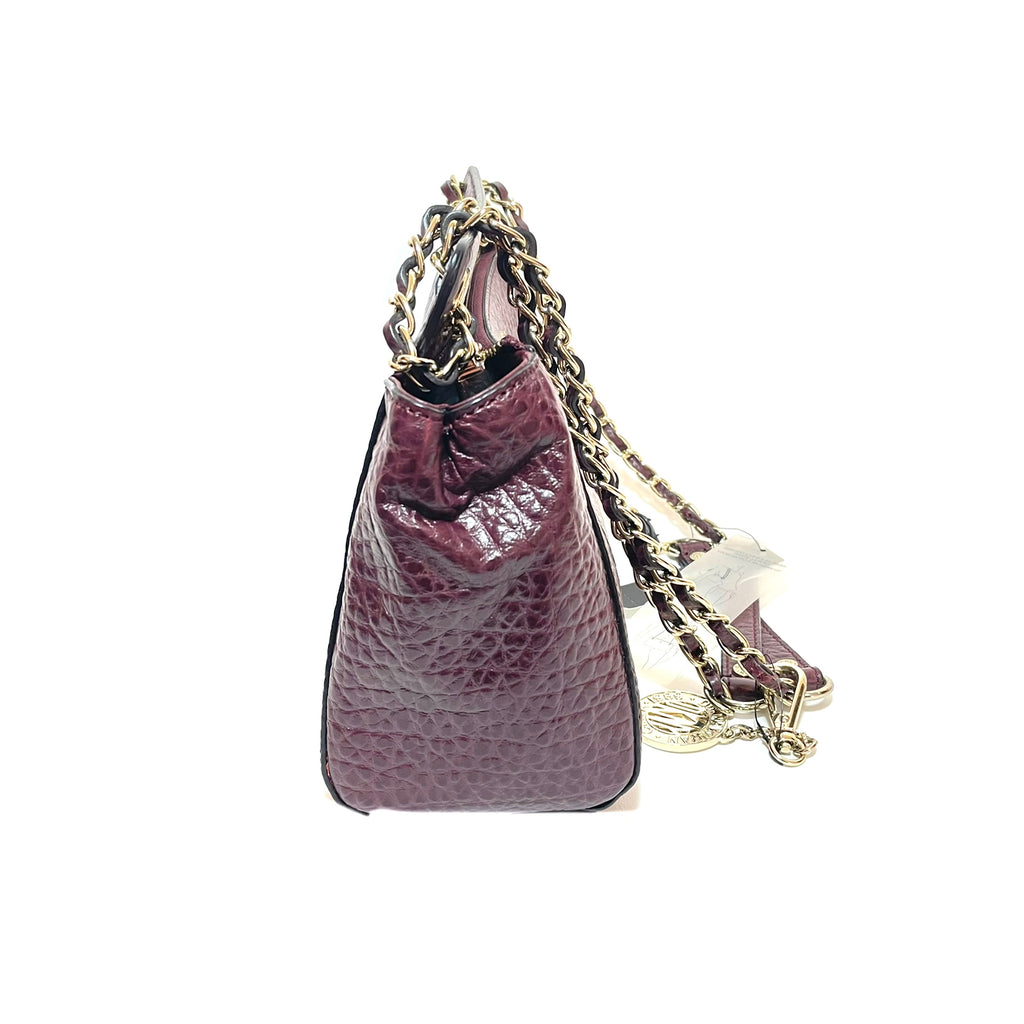 DKNY Oxblood Pebbled Leather Shoulder Bag | Brand New |